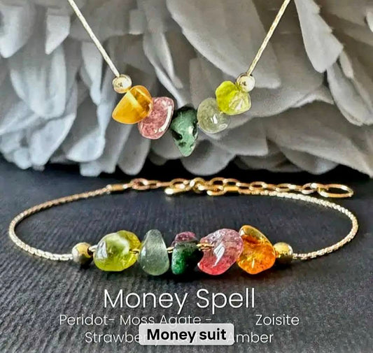MICCI Tema - Money Spell - Design smykkesett ( kjede + armbånd ) , Gold Electroplated