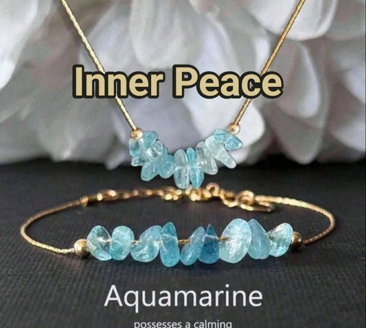 MICCI Tema - Inner Peace - Design smykkesett ( kjede + armbånd ) , Gold Electroplated