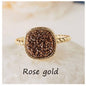 Ny Vintage Designring Druzy Rose Gold Stone, 10x10mm - 18k Gold Electroplated