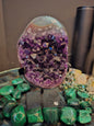 MÅNEDENS UTVALGTE / Natural Amethyst Geode with Beautiful Banding Agate Shell - MWS1746, 16,5x9cm - 1,3kg