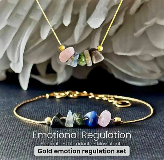 MICCI Tema - Emotional Regulation - Design smykkesett ( kjede + armbånd ) , Gold Electroplated