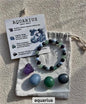 Aquarius ( Vannmann ) Birthstone Krystallsett ( 4 stener + armbånd )
