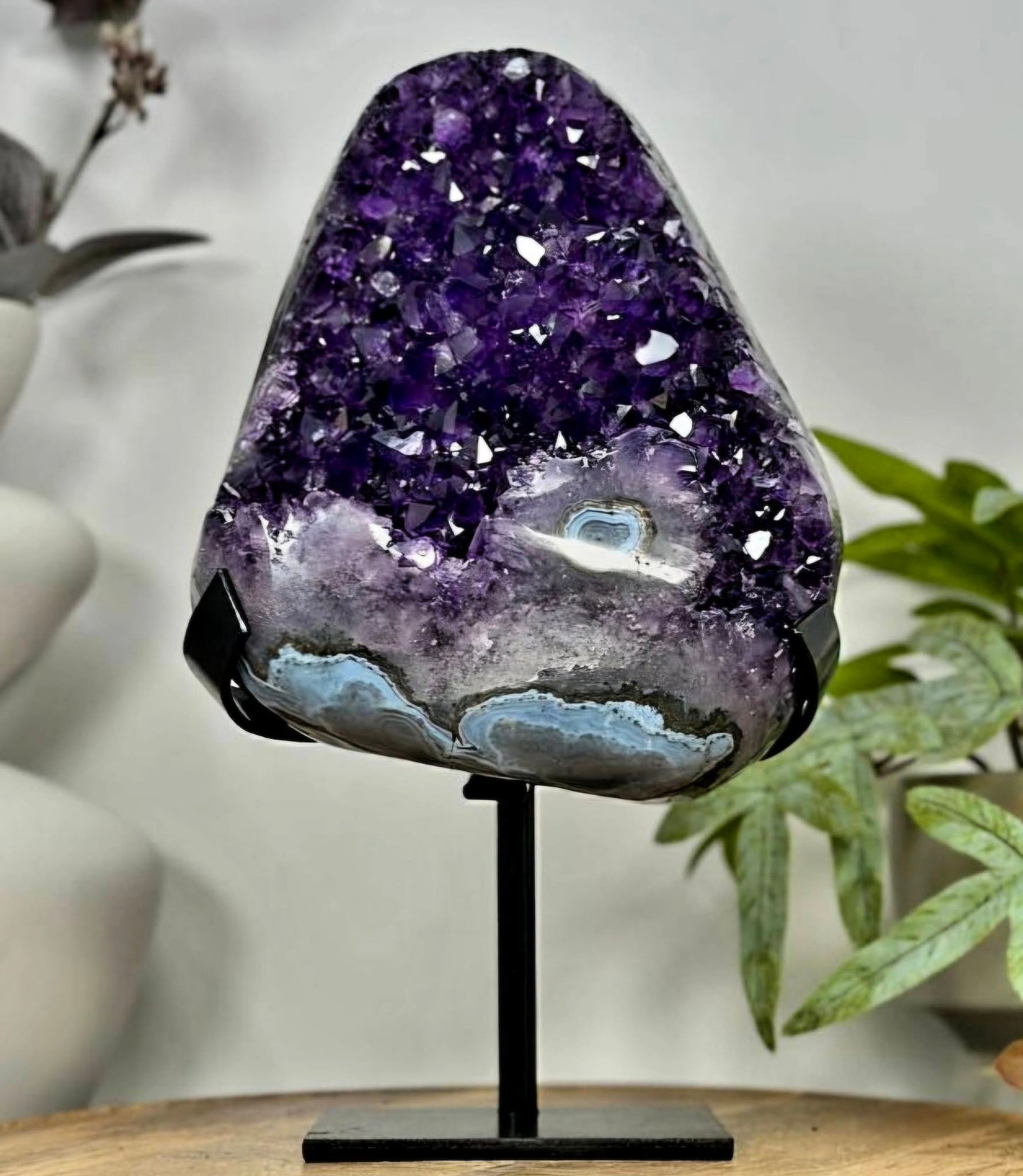 Natural Amethyst &amp; Blue Agate Shell Statement Piece - MWS3116, 27x15x10cm, 3.6kg