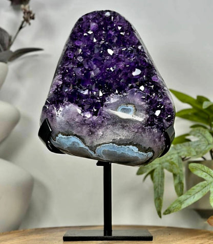 Natural Amethyst &amp; Blue Agate Shell Statement Piece - MWS3116, 27x15x10cm, 3.6kg