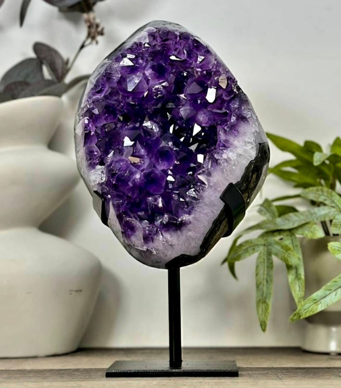 Unique Natural Uruguayan Amethyst Geode Statemen Piece - MWS3167, 3.4kg - 28x15x10cm