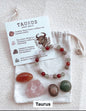 Taurus ( Tyr ) Birthstone Krystallsett ( 4 stener + armbånd )