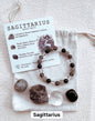 Saggitarius ( Skytte ) Birthstone Krystallsett ( 4 stener + armbånd )