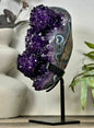 Natural Top Grade Amethyst Cluster on Metal Stand for Home Decor - MWS3169, 28x12x10cm, 3.6kg