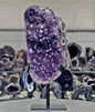 Deep Purple Amethyst Geode With Eye Formations on Metal Stand - MWS2703, 3kg - 27x11x12cm