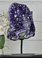 Huge Uruguayan Natural Amethyst Specimen on Metal Stand - MWS2968, 10kg - 38x18x15cm