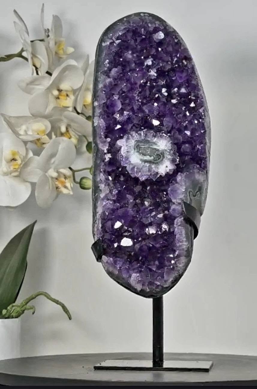 Amethyst Crystal Cluster on Stand – Home Decor Mineral Specimen Display - MWS2652, 32x11cm, 3kg
