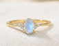 Ny & Trendy 14K Goldplated ( 925s Silver ) Art Deco Vintage Ring - med oval 8x10mm Moonstone sten og Zirkoner