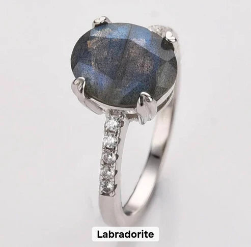 Summersale / Green Quartz Smykkesett ( Kjede, 925s Silver m/zirkoner Ring, Øredobber )
