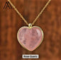 Large Rose Quartz Heart 25mm Designkjede , Gold Electroplated
