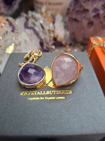 SUMMERDEAL / Nye MICCI Design Tear Drop Jewelry set ( Tear Drop Kjede + Tear Drop Ring, Gold Electroplated  )