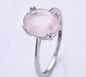 New Micci Design "Solitaire" enstens 9x7mm Rose Quartz Ring, 925s Silver