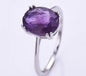New Micci Design "Solitaire" enstens 9x7mm Ametyst Ring, 925s Silver