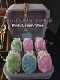 Summerdeal / Druzy Quartz Rings, Green, Pink, Blue, one size, silverplated druzy quartz ..