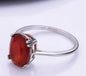 New Micci Design "Solitaire" enstens 9x7mm Carnelian Ring, 925s Silver