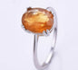 New Micci Design "Solitaire" enstens 9x7mm CITRINE Ring, 925s Silver