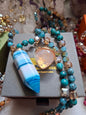 SUMMERDEAL LANGT AGAT MALAKJEDE + TEARDROP RING