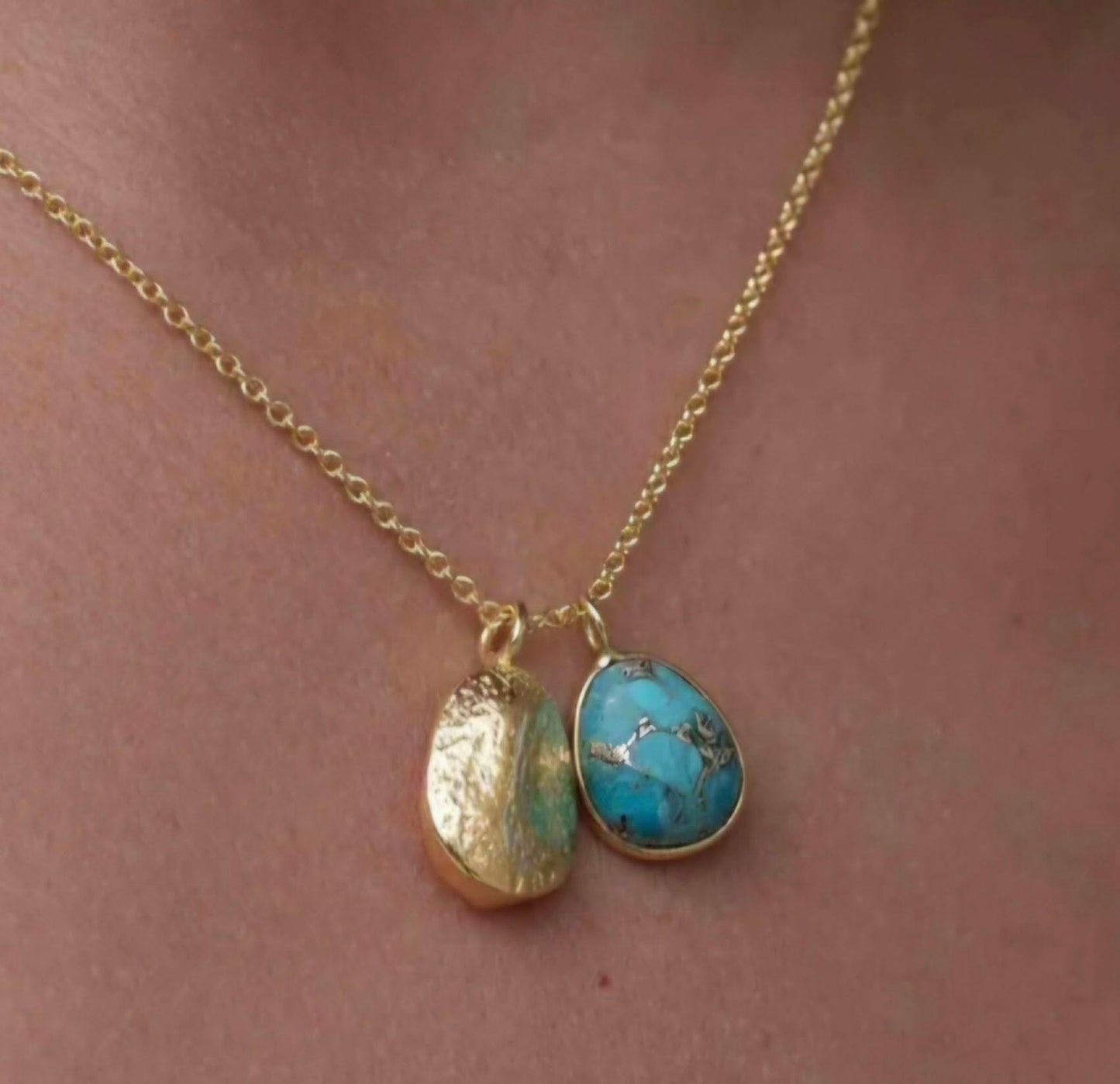 MARESHIA Designkjede Copper Turquoise, 18K Goldplated