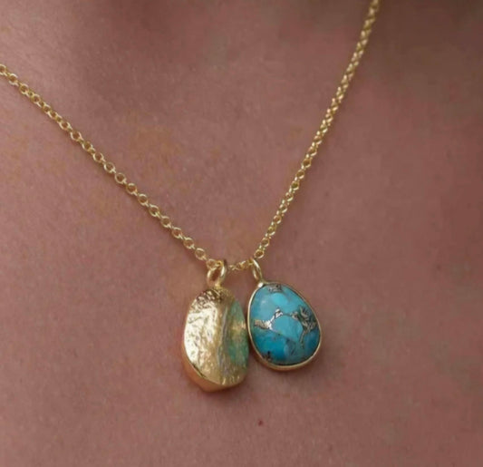MARESHIA Designkjede Copper Turquoise, 18K Goldplated