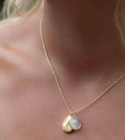 MARESHIA Designkjede Moonstone, 18K Goldplated