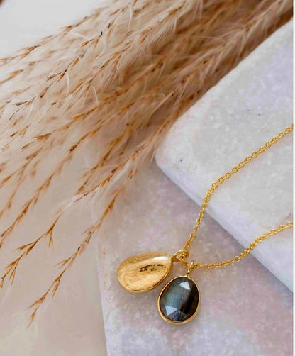 MARESHIA Designkjede Labradorite, 18K Goldplated