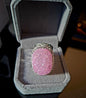 Druzy Pink Quartz Ring Silver Electroplated, justerbar