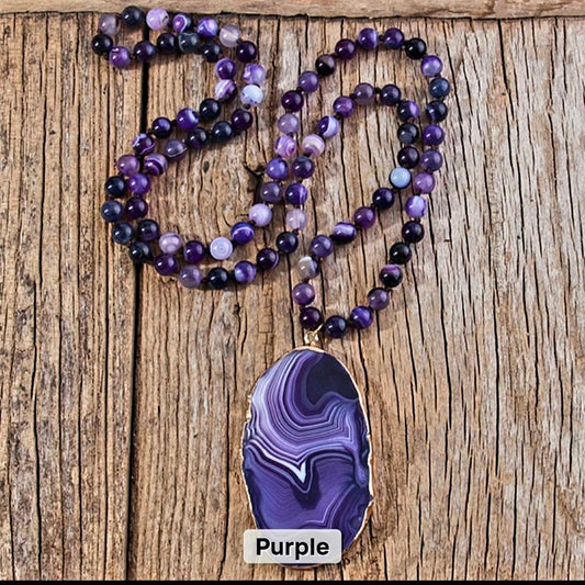 NEW LONG AGATE MALAKJEDE ( 80cm ), Purple