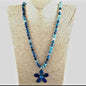 NEW LONG BOHEMIAN AGATE MALAKJEDE ( 80cm ) w/Flower, BLUE