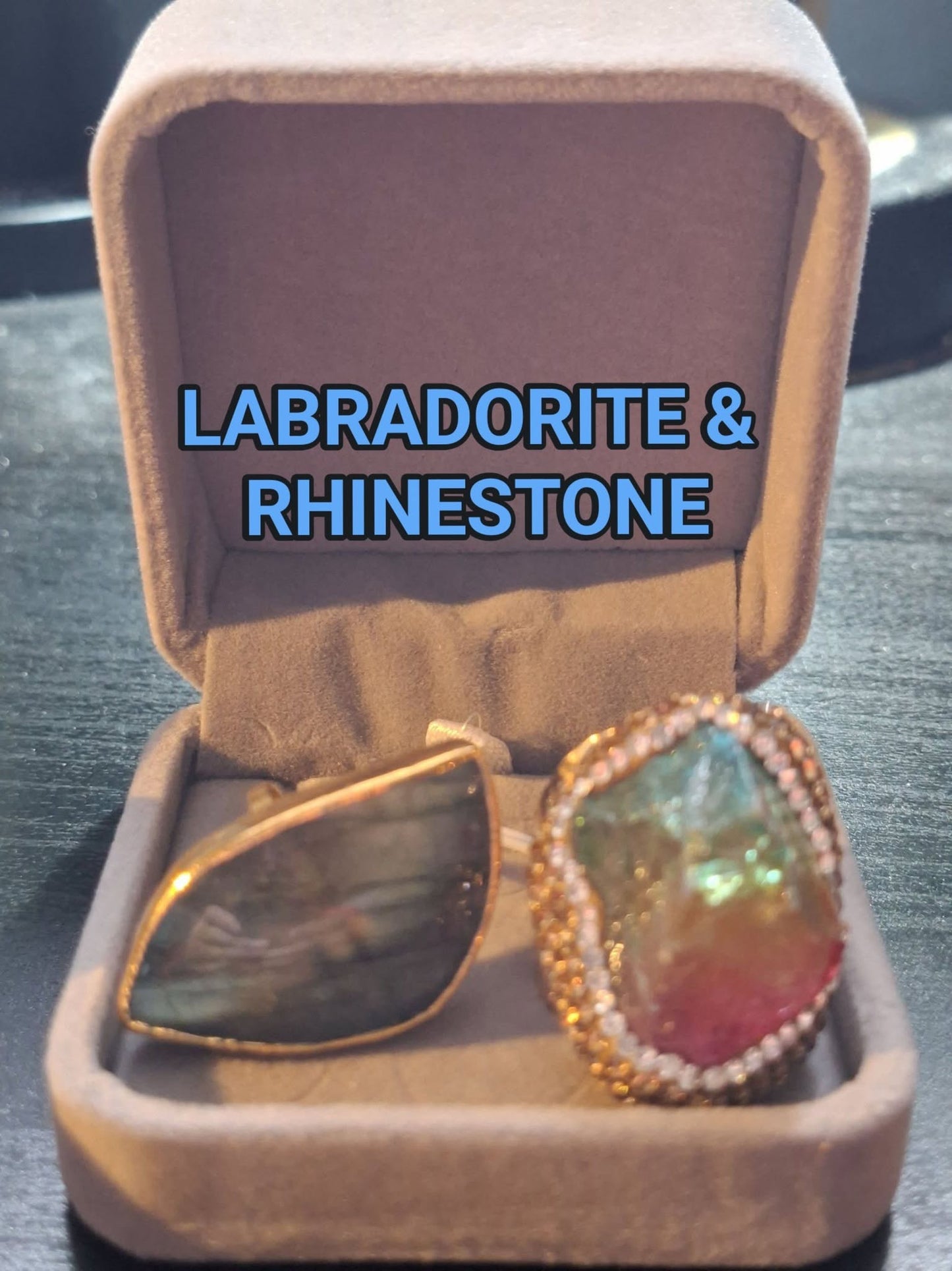 2 -1 KAMPANJE / Trendy Statement Designringer ( Geode Agate , Perle, Solar , Druzy Quartz, Ametyst )