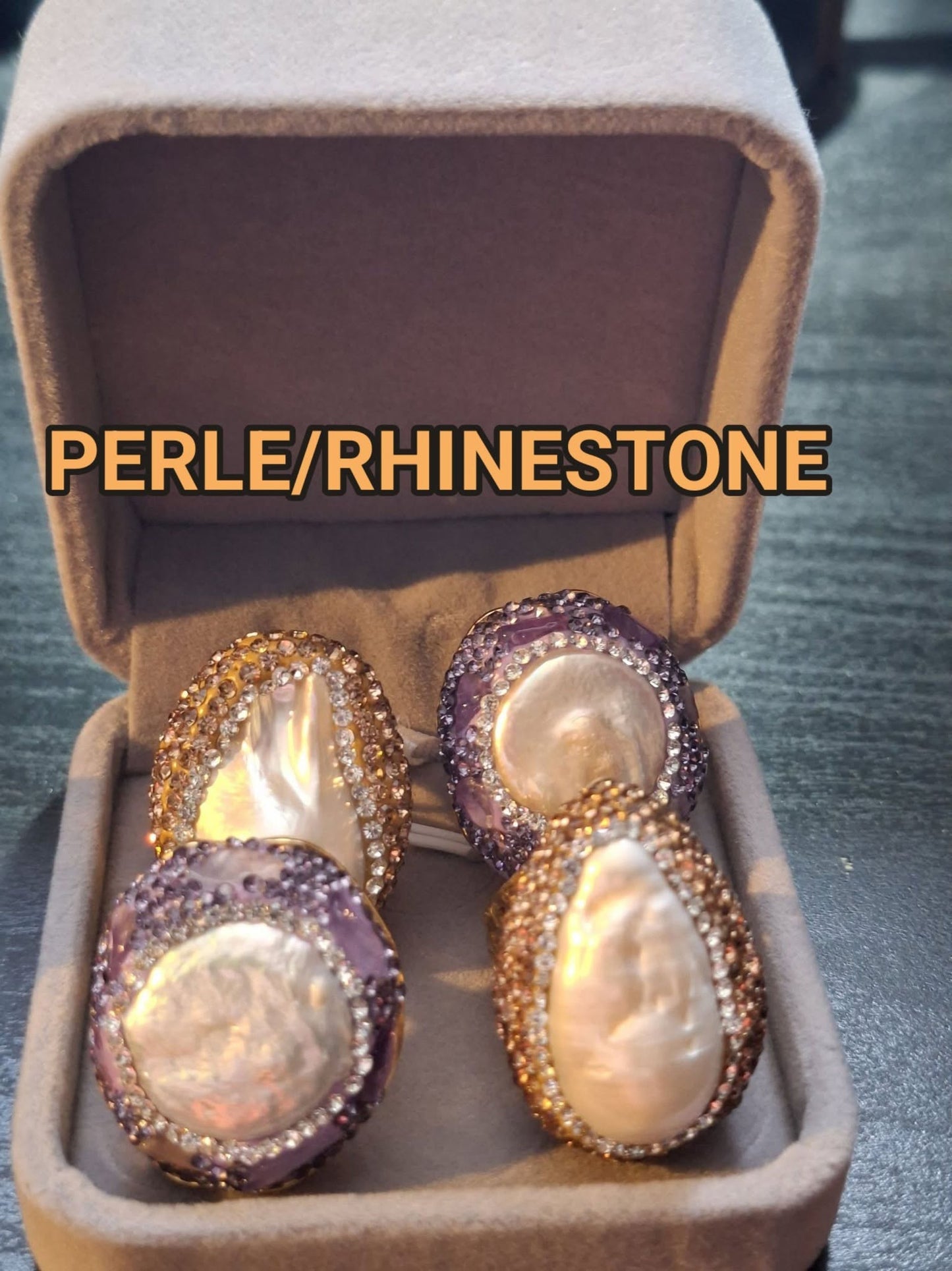 2 -1 KAMPANJE / Trendy Statement Designringer ( Geode Agate , Perle, Solar , Druzy Quartz, Ametyst )
