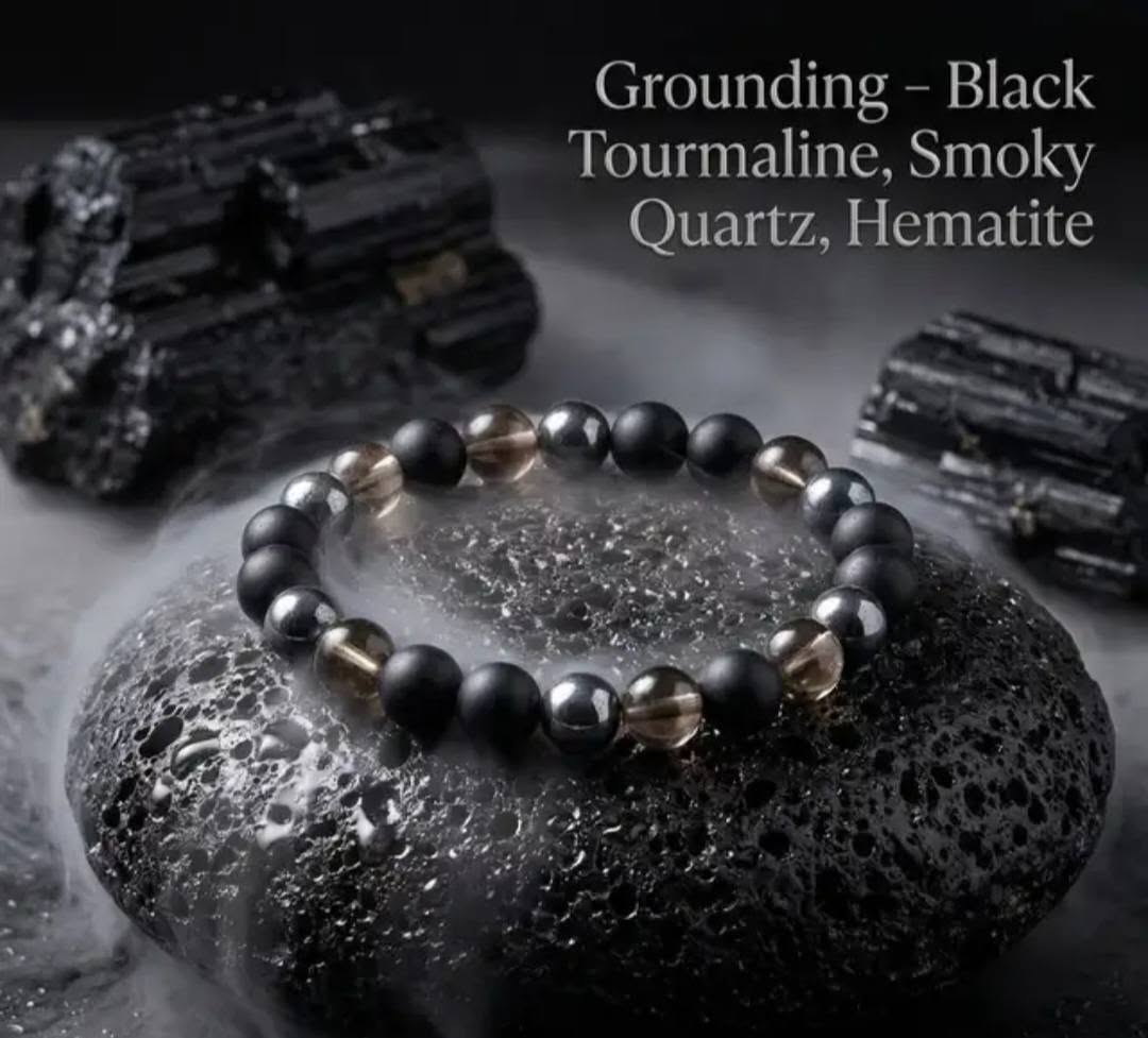 Nye 8mm fleksible Tema Stenarmbånd, " GROUNDING "
