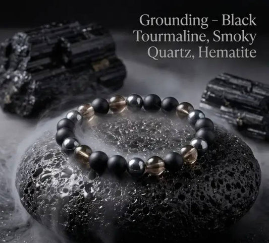 Nye 8mm fleksible Tema Stenarmbånd, " GROUNDING "