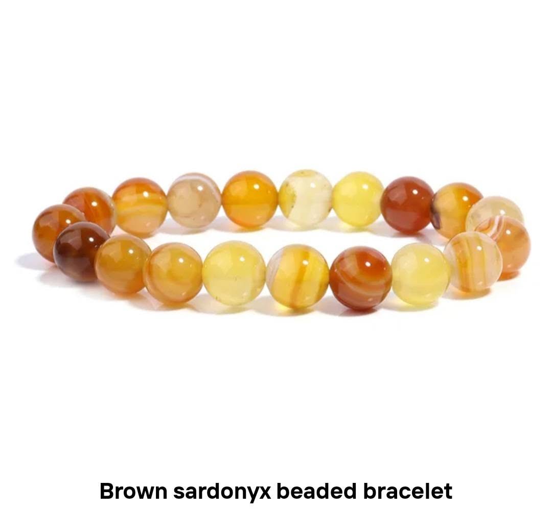 Nye fleksible 10mm Light Brown SARDONYX Armbånd