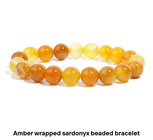 Nye fleksible 10mm Amber SARDONYX Armbånd