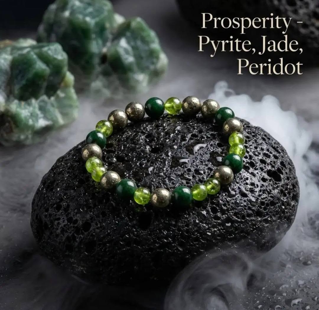 Nye 8mm fleksible Tema Stenarmbånd " PROSPERITY "