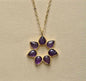 Nytt, vakkert natural stone Ametyst Designkjede i LOTUS FLOWER Design, Gold Electroplated