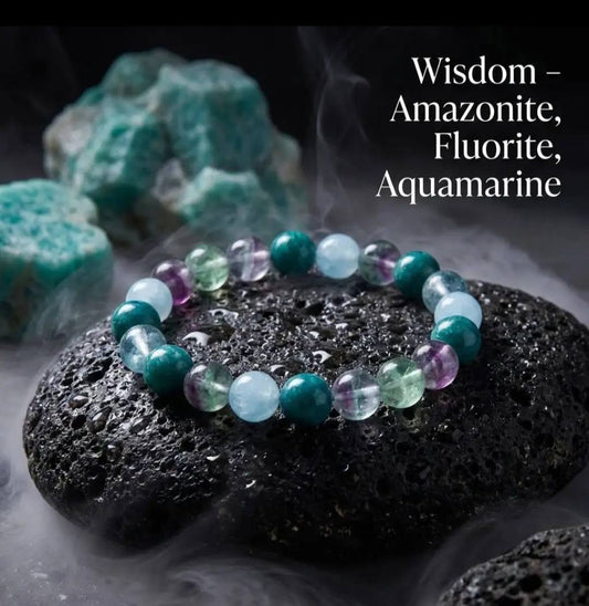 Nye 8mm fleksible Tema Stenarmbånd " WISDOM "