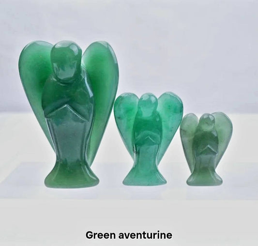 3 Pack Engler i Green Aventurine ( 3, 5, 7cm Høyde )
