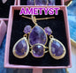 Summersale / AMETYST Smykkesett ( Kjede, Ring, Øredobber )