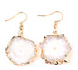 Evil Eye Earrings, White Solar Quartz Dangle Earrings | Gold Plated Brass, Boho Jewelry