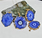 Fashion natural Blue Solar Quartz Necklace , Gold Electroplated