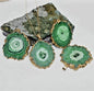 Fashion natural Green Solar Quartz Necklace , Gold Electroplated