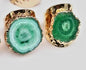 Fashion Ring natural Solar Green Quartz, Gold Electroplated, Justerbar