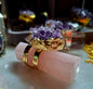 Flott Ametyst Råkrystall Gold Electroplated Ring, Justerbar