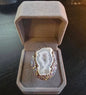 Nye og vakre Hvit Agate Geode ringer , Gold Electroplated