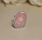 Unike og vakre AGATE Geode Druzy Ring | Sterling Silver, CZ Halo, Adjustable, Geode Size - 28x19mm